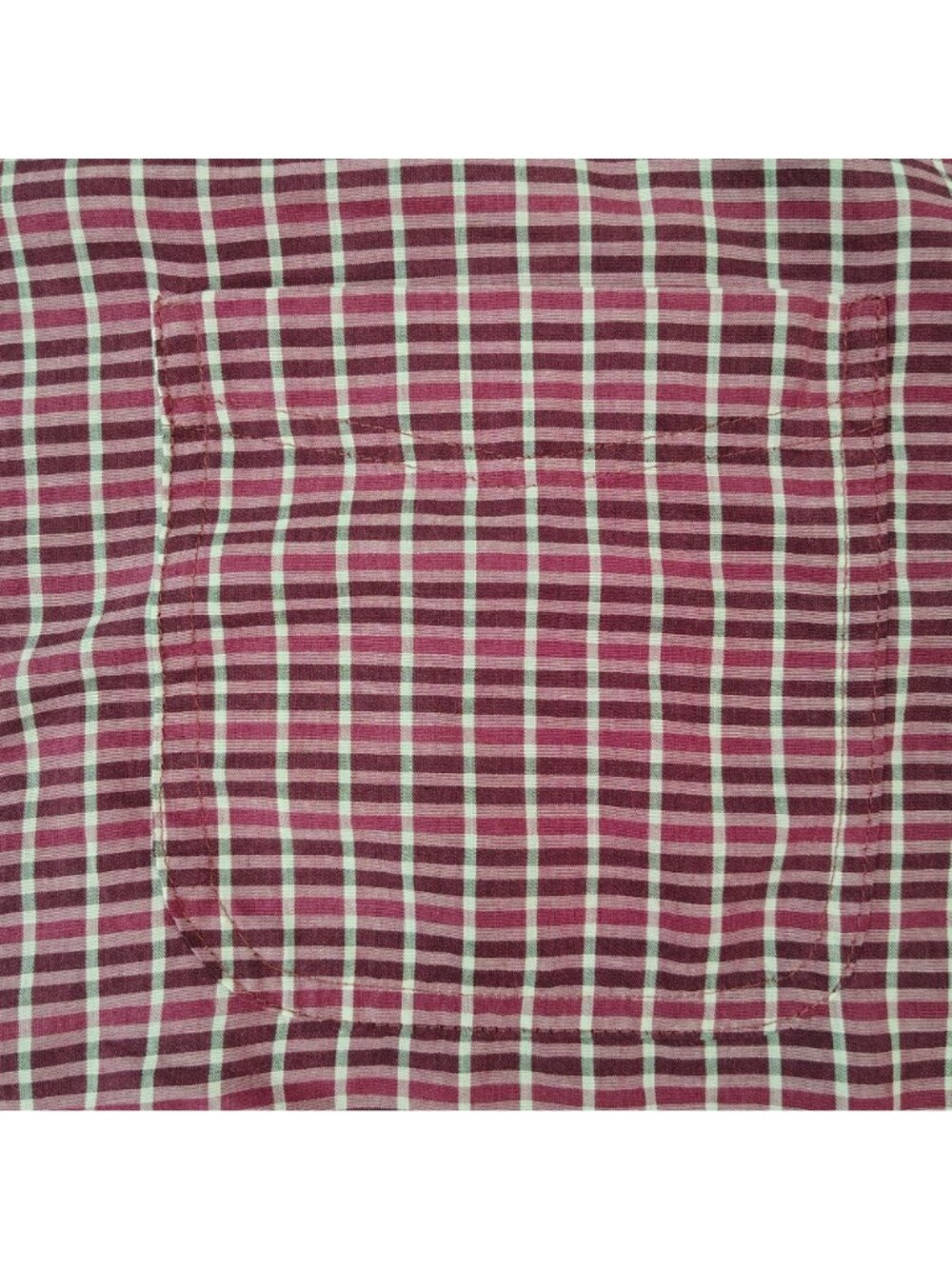 Vintage Wrangler Riata Button-Down Shirt Mens XXL Burgundy Plaid Long-Sleeve - Picture 5 of 15